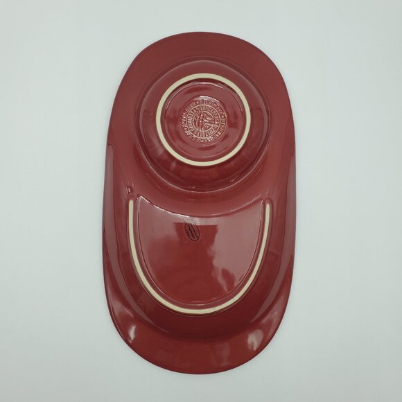 Longaberger Woven Traditions Paprika Soup & Sandwich Plate Oval Lunch Snack Tray - Picture 5 of 6